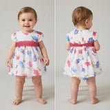 Cotton Balloon Sleeve Dress With Floral Print Baby Girl MAYORAL 1869F