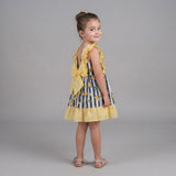 Abito Smanicato In Cotone Fantasia Limoni Bambina DEL SUR 0550L