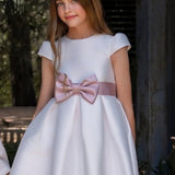 Abito Elegante Mezza Manica In Mikado Con Fascia Bambina MIMILU' 1648