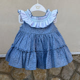 Abito Smanicato In Pizzo San Gallo Bambina VALENTINA BEBES NUBE 80