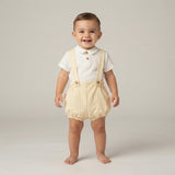 Salopette A Righe Con Camicia In Cotone Neonato DEL SUR 0030