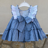 Abito Smanicato In Pizzo San Gallo Bambina VALENTINA BEBES NUBE 80