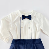 Completo Elegante In Velluto Con Camicia e Bermuda Neonato PONTO POR PONTO 6611