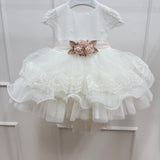 Abito Elegante Mezza Manica In Tulle E Pizzo Neonata MIMILU' 1748