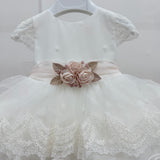 Abito Elegante Mezza Manica In Tulle E Pizzo Neonata MIMILU' 1748