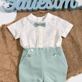 Completo Corto Elegante In Lino Con Bermuda Neonato PONTO POR PONTO 6503