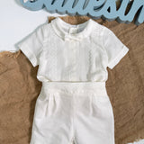 Completo Corto Elegante In Lino Con Bermuda Neonato PONTO POR PONTO 6498
