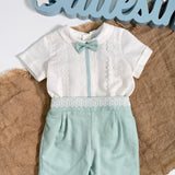 Completo Corto Elegante In Lino Con Bermuda Neonato PONTO POR PONTO 6498