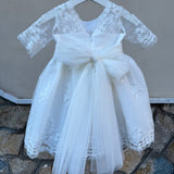 Abito Elegante Battesimale Con Manica 3/4 In Pizzo Neonata MIMILU' 1729