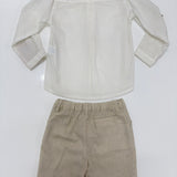 Set aus Hemd und Bermuda aus Baumwolle in Babybeige DEL SUR 1242