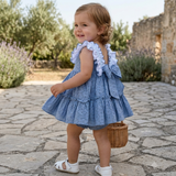 Abito Smanicato In Pizzo San Gallo Bambina VALENTINA BEBES NUBE 80
