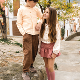 Completo Blusa Con Gonna Rosa Antico Bambina CALAMARO 11415