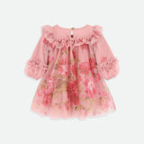 Abito Manica Lunga In Tulle Stampato Neonata ANGEL'S FACE NADIYA.BABY
