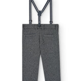 Pantalone Lungo In caldo Cotone Elasticizzato Con Bretelle Neonato BOBOLI 717050