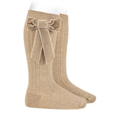 Calze Lunghe Con Fiocco In Velluto Coquette Neonata CONDOR 2446