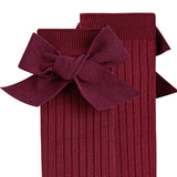 Calze Lunghe a coste con Fiocco in Caldo Cotone Millerighe Bambina CONDOR 2486
