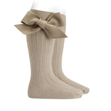 Calze Lunghe a coste con Fiocco in Caldo Cotone Millerighe Bambina CONDOR 2486
