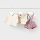 Completo 3 Pezzi Neonata culotte con bretelle Mayoral 2804