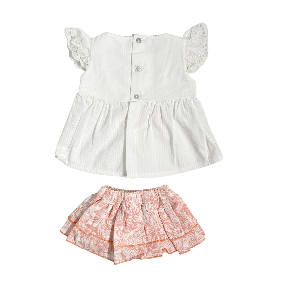 Completo Blusa Con Culotte Salmone Neonata Valentina Bebes KTM12