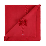 Coperta In Caldo Cotone Con Trecce E Fiocco Neonata CONDOR 55704