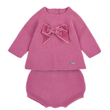 Completo Con Culotte E Maglia Con Fiocco In Velluto Neonata CONDOR 55811
