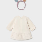 Abito caldo cotone ecopelliccia Neonata Panna Mayoral 2826