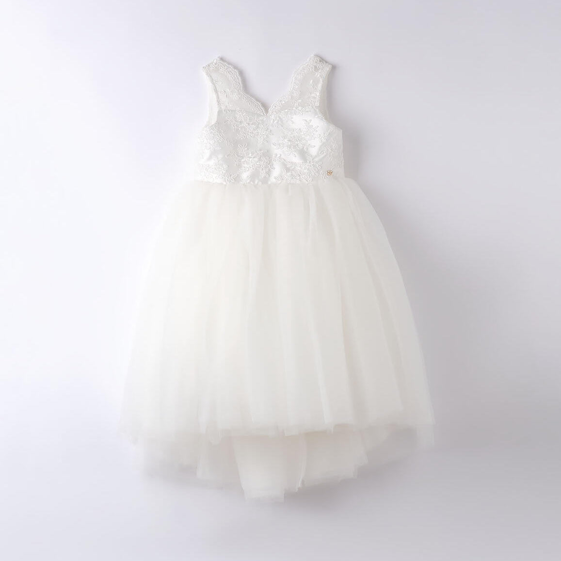 Tulle Abito Bambina Sarabanda Abito Elegante Smanicato In Pizzo E