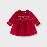 Abito Manica Lunga Velluto Rosso Neonata MAYORAL 2807