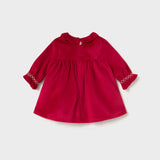 Abito Manica Lunga Velluto Rosso Neonata MAYORAL 2807