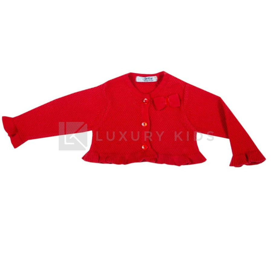 Cardigan misto lana rosso neonata DR KID 317 - DR.KID - LuxuryKids