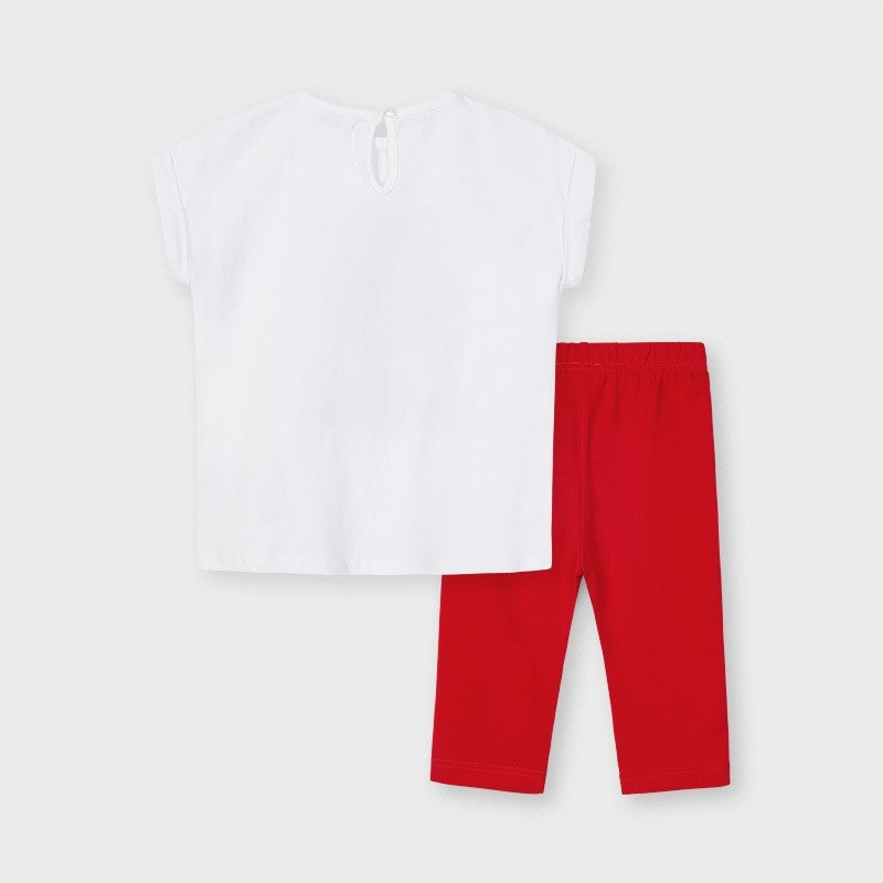 Completo Con Leggings Rosso E Shirt Bambina MAYORAL 3735 - MAYORAL - LuxuryKids