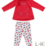 Completo con leggings Rosso Neonata Sarabanda U247 - SARABANDA - LuxuryKids