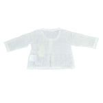 Coprispalle con Ricamo Traforato in cotone Panna Neonata Minibanda Q707 - MINIBANDA - LuxuryKids