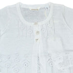 Coprispalle con Ricamo Traforato in cotone Panna Neonata Minibanda Q707 - MINIBANDA - LuxuryKids