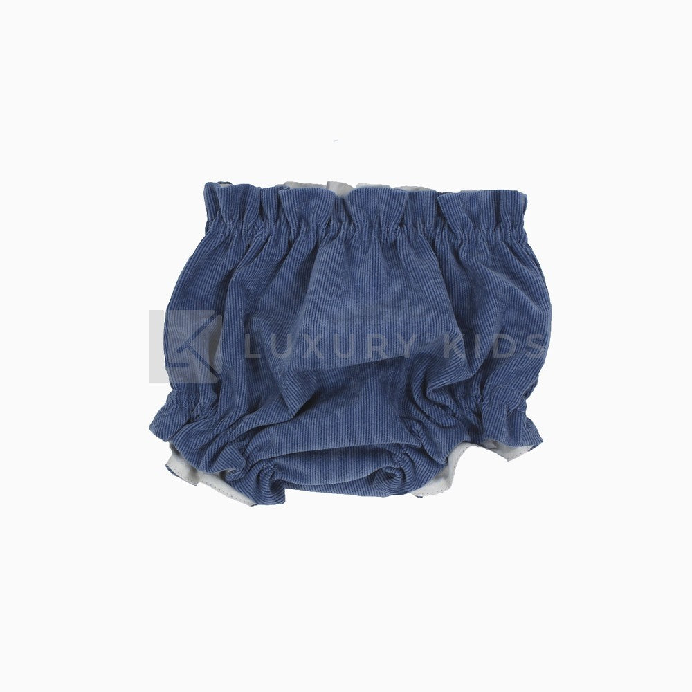 Culotte In Velluto Azzurra Neonato A&J 483 - A&J - LuxuryKids