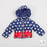 Giubbotto a Pois con Cappuccio Neonata Blu Fun&Fun FNNJK9176 - FUN&FUN - LuxuryKids