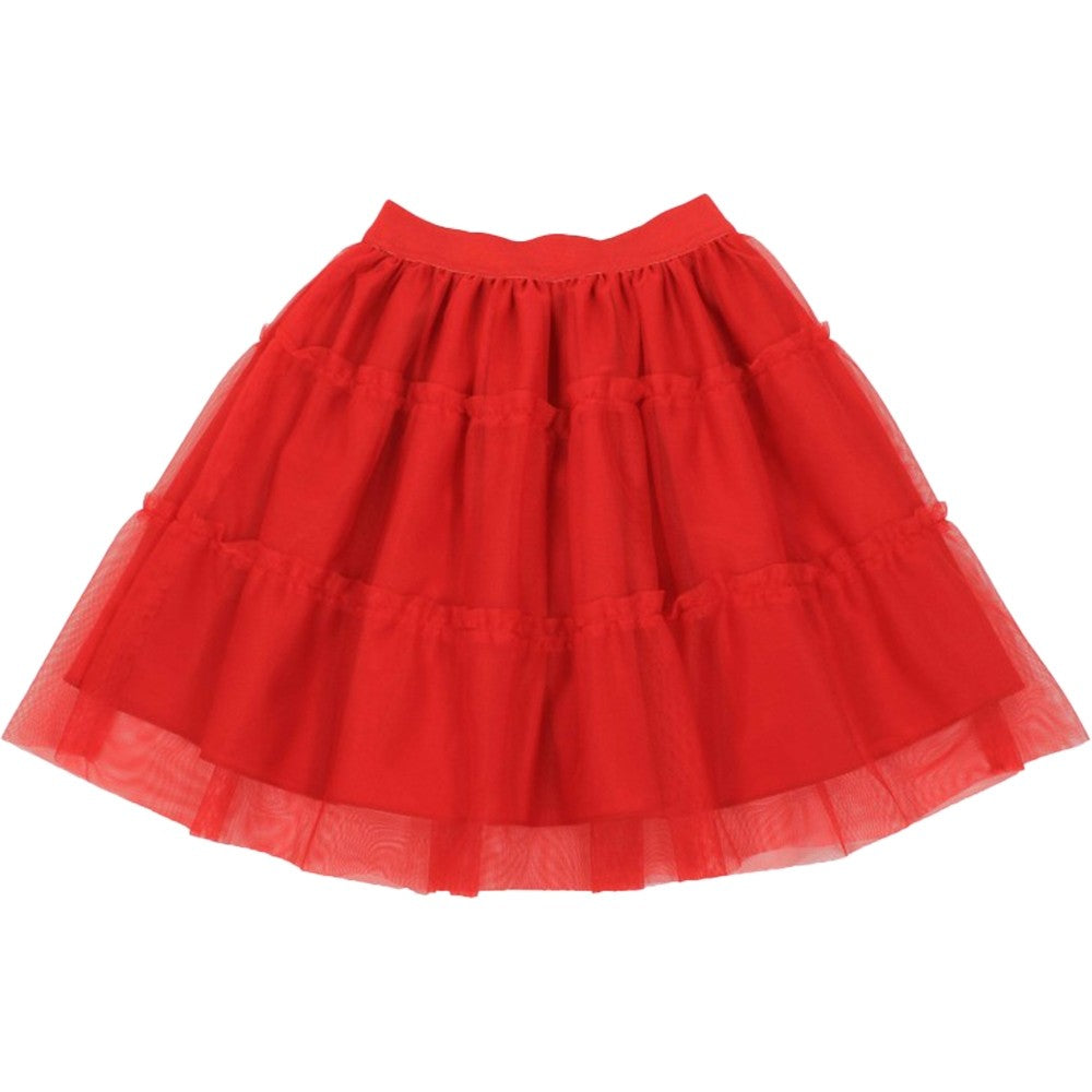 Gonna Tulle Foderata in Cotone Rosso Bambina Dr. Kids 490 - DR.KID - LuxuryKids