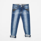 Jeans in Caldo Cotone con Pietrine Denim per Bambina Fun&Fun FNBPT0040 - FUN&FUN - LuxuryKids