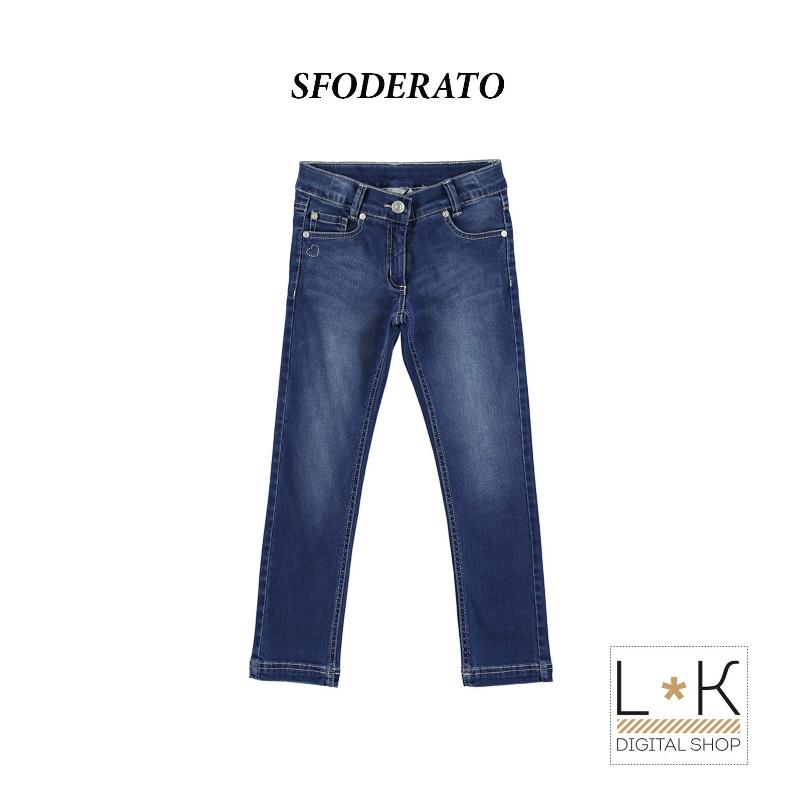 Jeans in Caldo Cotone Denim Bambina Sarabanda N852 - SARABANDA - LuxuryKids