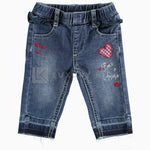 Jeans In Morbido Denim Con Patch Neonata Minibanda J780 - MINIBANDA - LuxuryKids