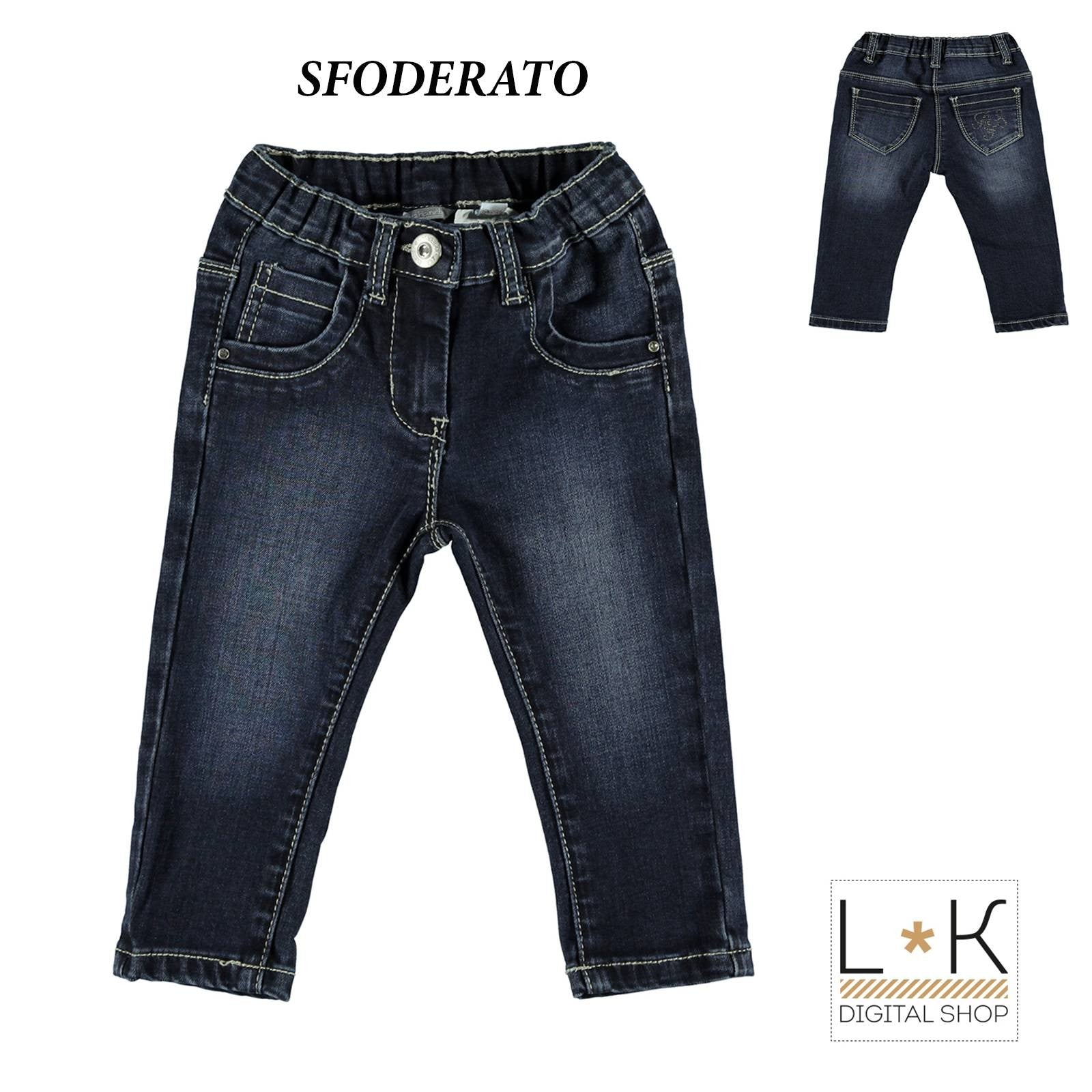 Jeans Slim Fit in Caldo Cotone Denim Bambina Sarabanda H826 - SARABANDA - LuxuryKids