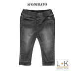 Jeans Slim in Caldo Cotone Nero Neonata Sarabanda H234 - SARABANDA - LuxuryKids