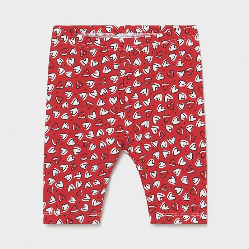 Leggings In Cotone Rosso Stampato Neonata MAYORAL 1705L - MAYORAL - LuxuryKids