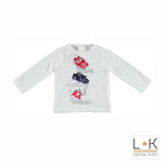 Maglia girocollo Cotone Bianco Bambina Sarabanda R208 - SARABANDA - LuxuryKids