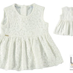 Maglia Smanicata Pizzo Panna Neonata Sarabanda U565 - SARABANDA - LuxuryKids