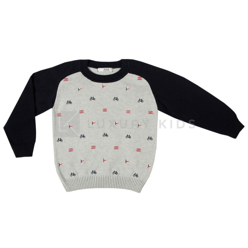 Maglioncino in misto lana grigio Bambino DR KID 612 Luxurykids