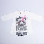 Maxi Maglia In Caldo cotone Bianco con Stampa Neonata Sarabanda L213 - SARABANDA - LuxuryKids