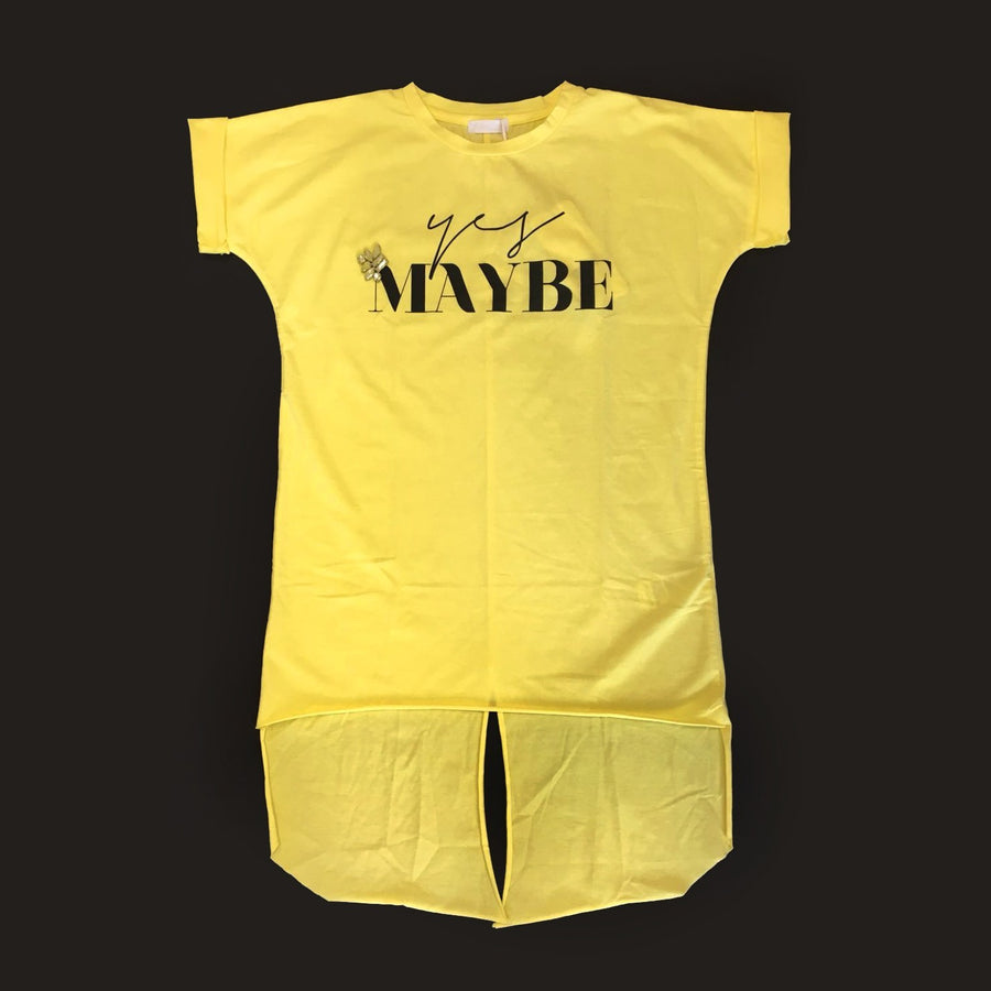 Maxi T-Shirt Giallo con Stampa Bambina Fun&Fun FNJMX8681 - FUN&FUN - LuxuryKids