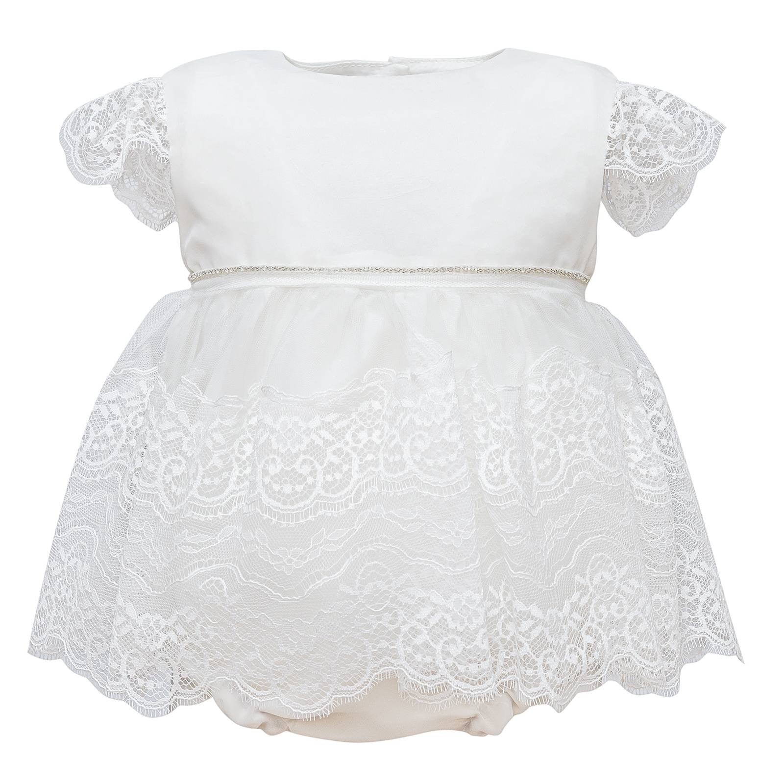 Pagliaccetto Elegante Con Pizzo Panna Neonata ISABEL IS458 - ISABEL - LuxuryKids