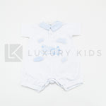 Pagliaccetto Intero In Cotone Bianco E Azzurro Con Aereoplanini Neonato LA SARTORIA DEI PICCOLI LP751 - LA SARTORIA DEI PICCOLI - LuxuryKids